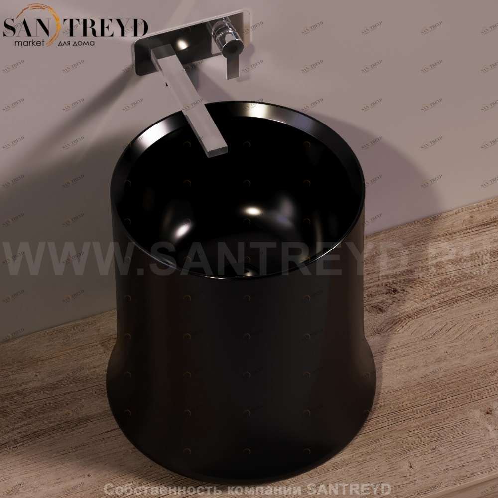 SH10NERO Накладная раковина на столешницу  круглая Simas Sharp