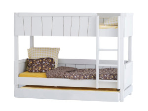 Выдвижная деревянная двухъярусная кровать