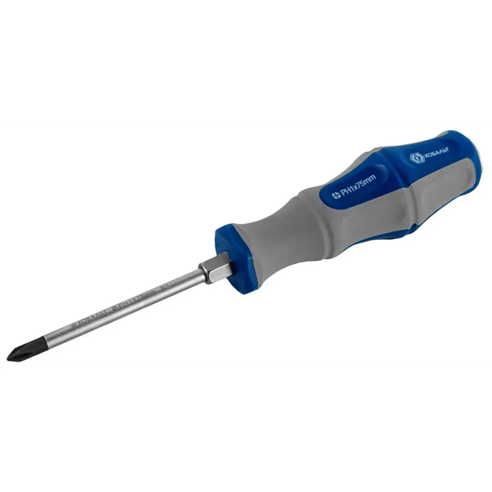 Крестовая отвертка КОБАЛЬТ PH1 с магнитным наконечником 75 мм 89406906 STLM-1578558