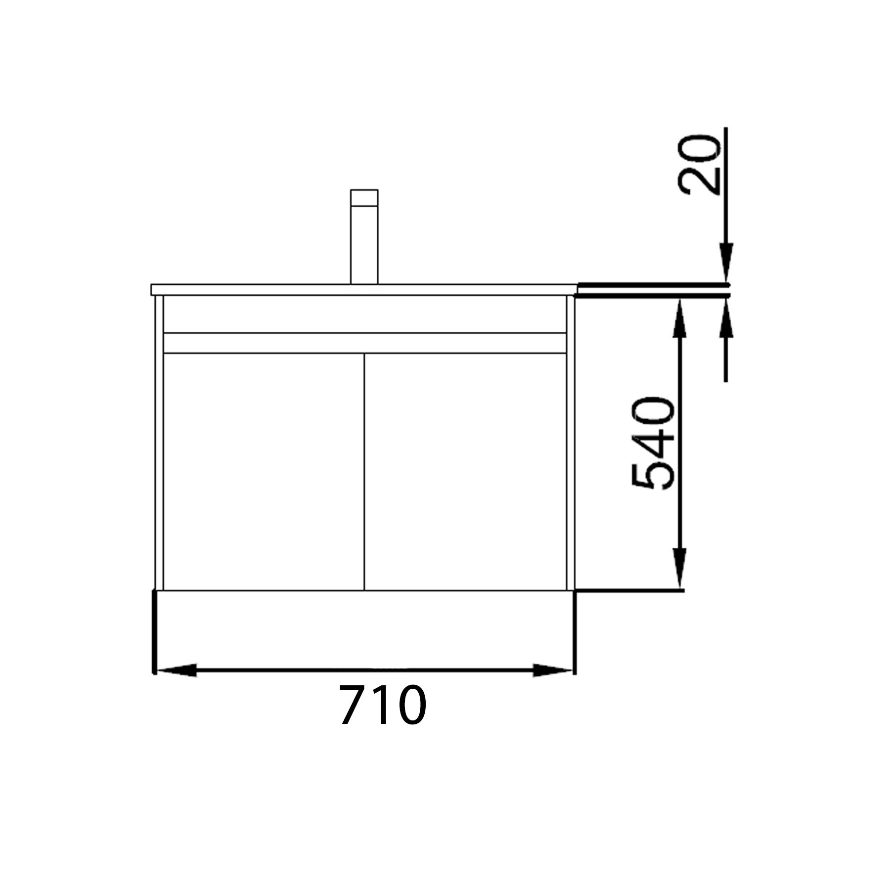 84974 SALGAR Мебель для умывальника NOJA 700 2 дв. MATT GREY + Раковина Мэтт Грей - Вид №1