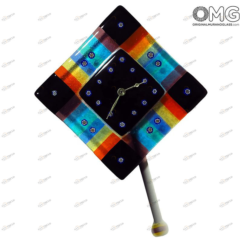 2403 ORIGINALMURANOGLASS Настенные часы с маятником Вневременные - муранское стекло 25 см 