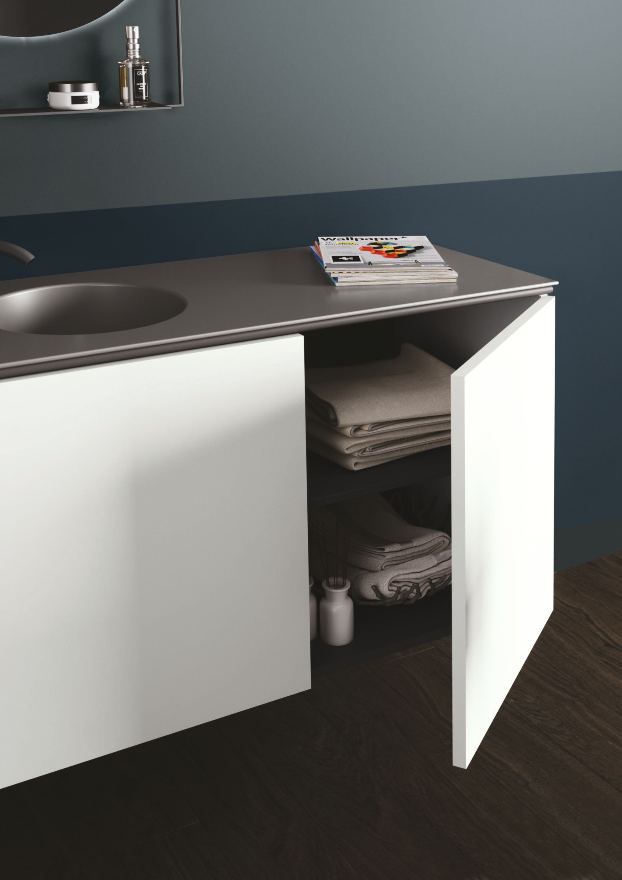 Подвесной шкаф для умывальника из ДСП со встроенной раковиной COLAVENE REGOLO ARCH-00055088 - Вид №1