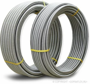 Гофрированная труба из нержавеющей стали 15мм (М), 80м Flexible hose Россия