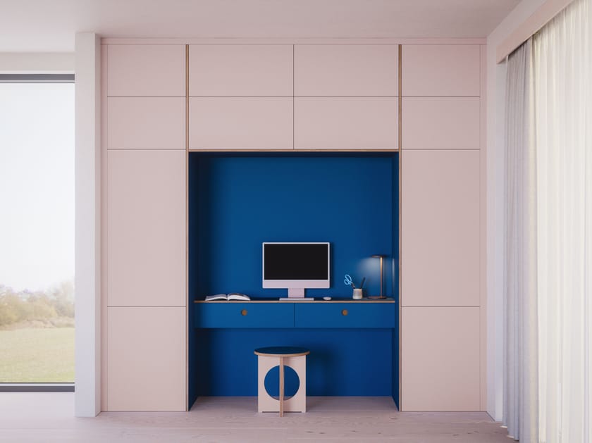 Линолеум настенный секционный шкаф с письменным столом Neuvermoebelt SMART LINE FURNITURE ARCH-00125840