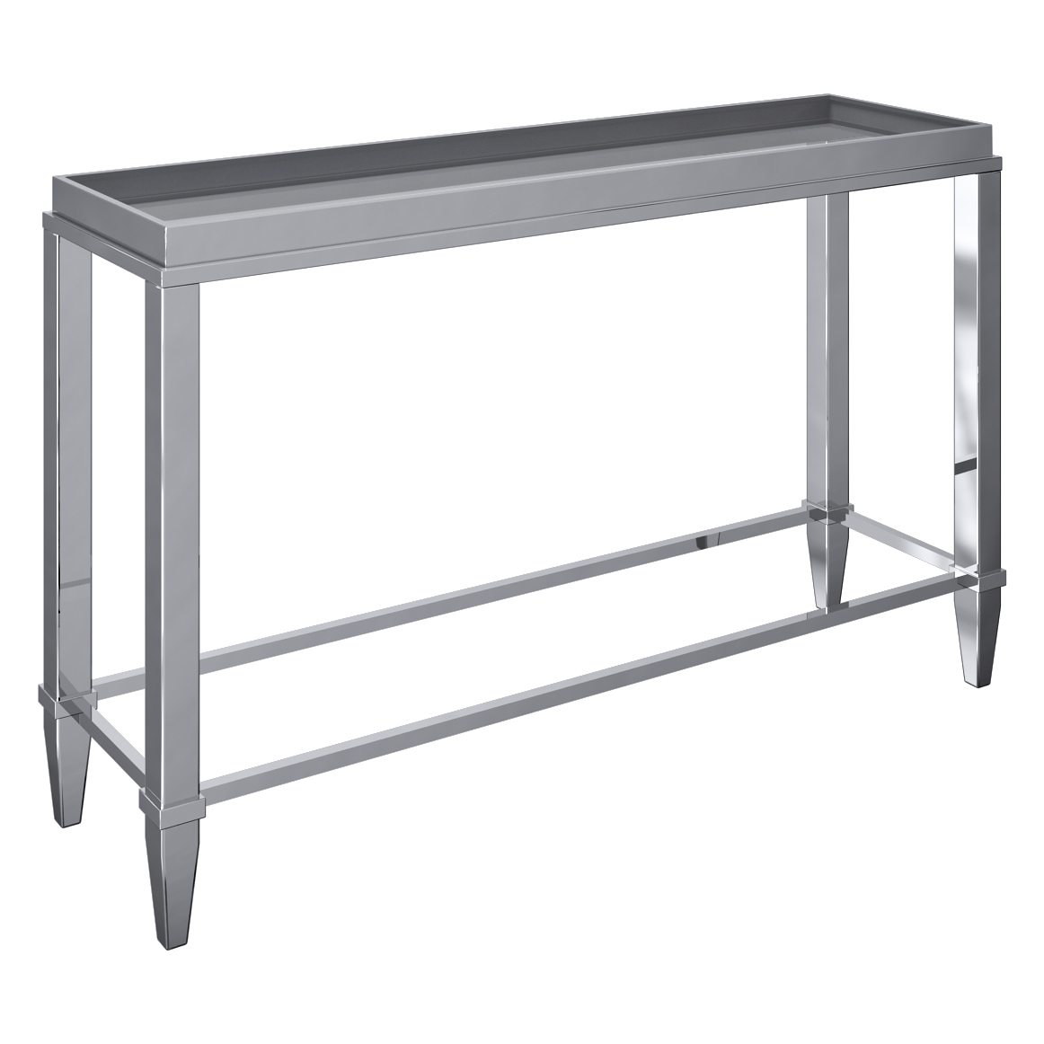 Консоль металлическая серая со стеклом Via PUSHA PUSHA 060993 Серый  - Вид №1