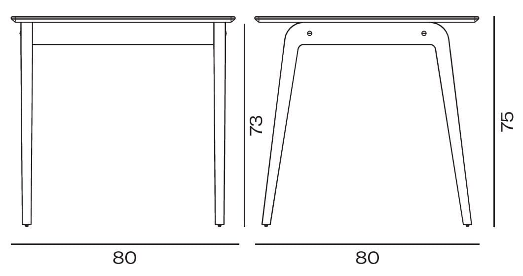 Квадратный стол из бука Vergés Glöwr ARCH-00150453 - Вид №2