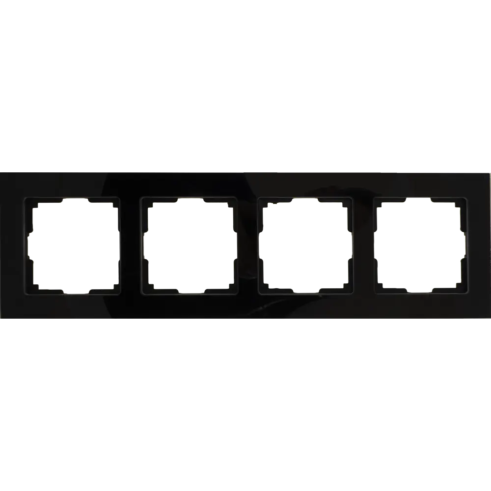 Рамка Werkel Favorit для 4 розеток — элегантное стекло в классическом черном цвете 17781624 STLM-0008579