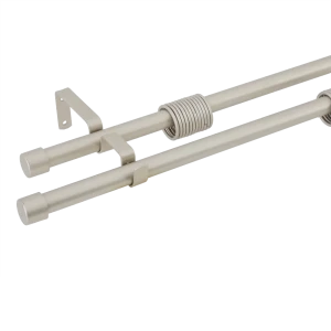 Карниз двухрядный раздвижной 160-320 см металл цвет стальной