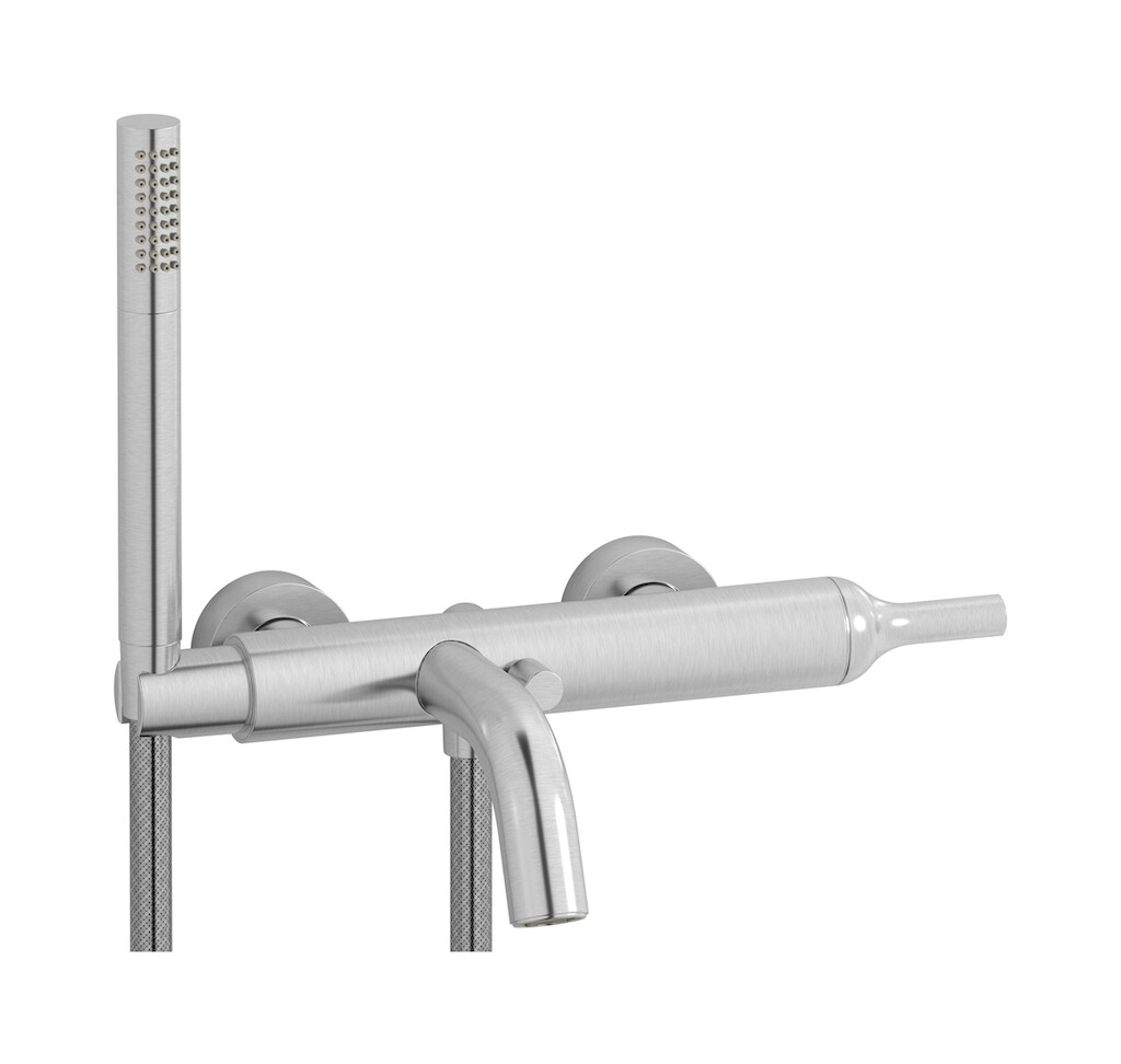 Настенный смеситель для ванной в комплекте с душевым гарнитуром WE ARE IB bi250ss Brushed Nickel Batlo