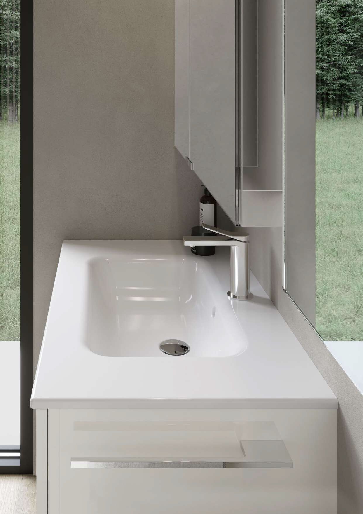 Подвесной шкаф для умывальника со встроенной раковиной Ideagroup Play ARCH-00115924 - Вид №1