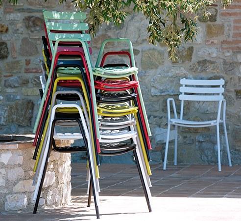 Vermobil Штабелируемый металлический садовый стул с подлокотниками Step St300 - Вид №3