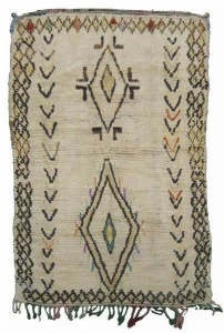 AFOLKI Прямоугольный шерстяной коврик с длинным ворсом Azilal Ta634be