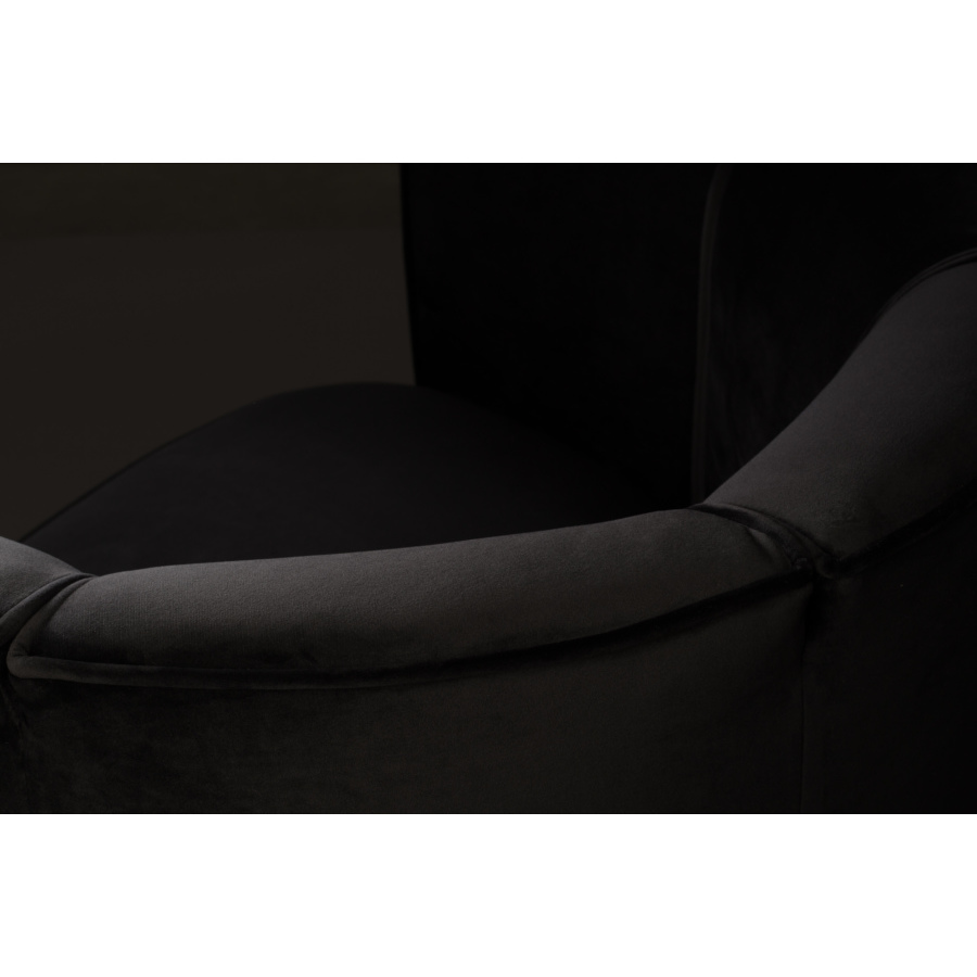 Кресло Flower черное крутящееся на одной ножке Dutchbone 3100068 - Вид №7