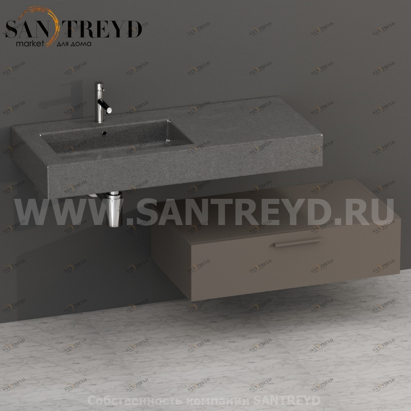 S09024CF2 Тумба с 1 ящиком 90 см коричневая Globo ARREDO WOOD Италия Ceramica Globo