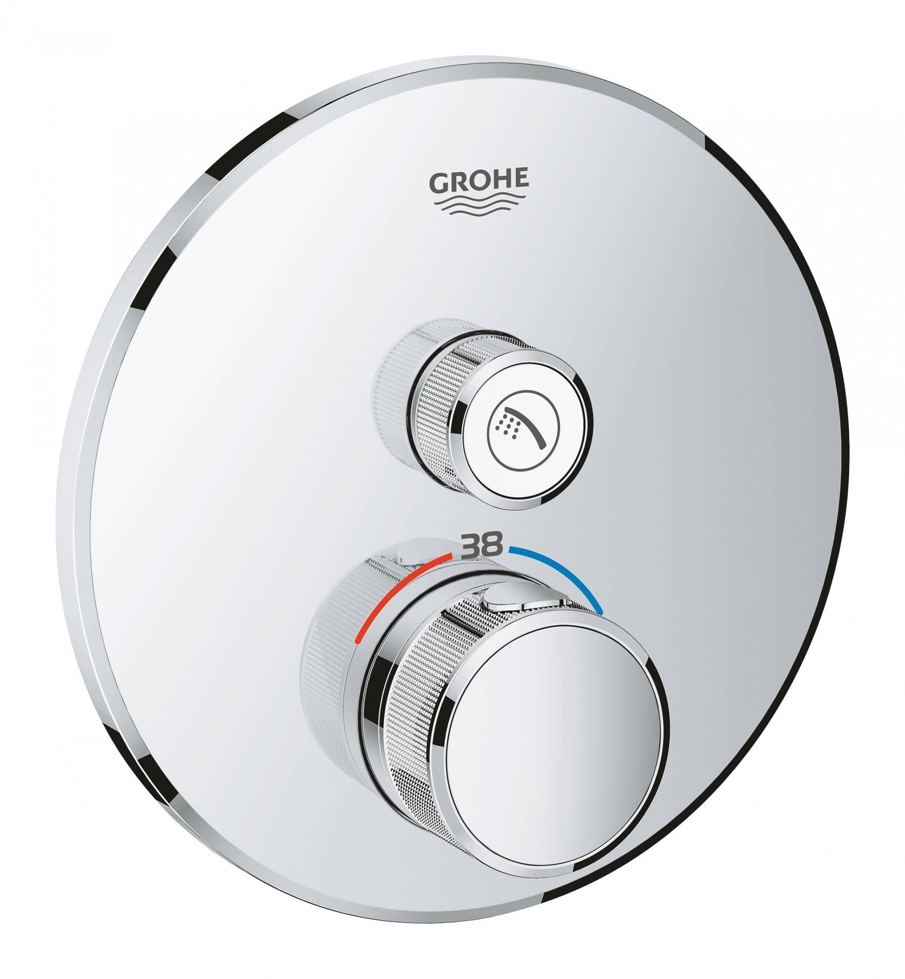 Внешняя часть термостатического смесителя на 1 выход GROHE Grohtherm SmartControl, хром (29118000)