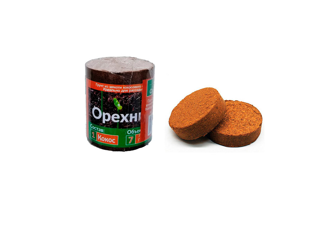 Кокосовый диск Орехнин, 5 дисков 100 мм, 7 литров ГеоПластБорд GPBST-241