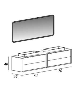 Мебель для ванной CEZARES BELLAGIO 140 Pink Stone - Вид №2