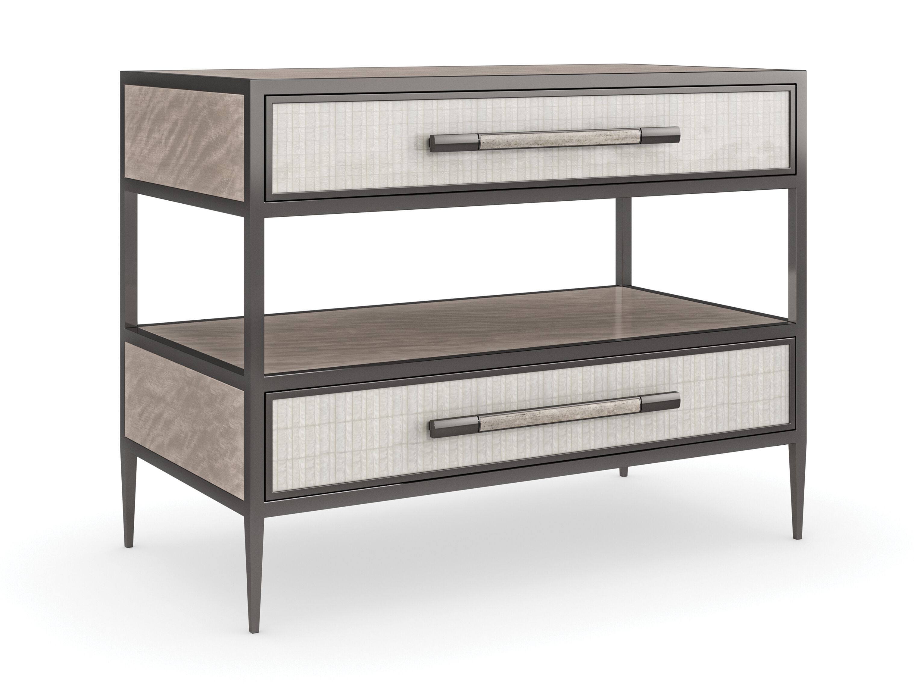 Деревянная прямоугольная тумбочка с ящиками Caracole DUAL IMPRESSIONS ARCH-00029494