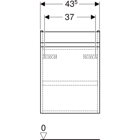 501.902.01.1 Шкафчик для раковины Geberit Renova Plan, с одной дверью Geberit  - Вид №16