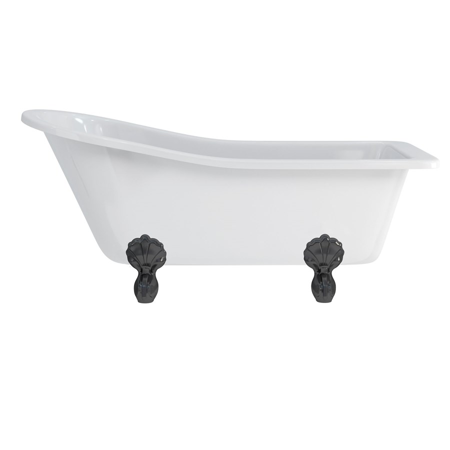 Burlington Тапочки для ванны Harewood с роскошными ножками с ножками Luxury Classic из хрома E1 L3C  - Вид №3