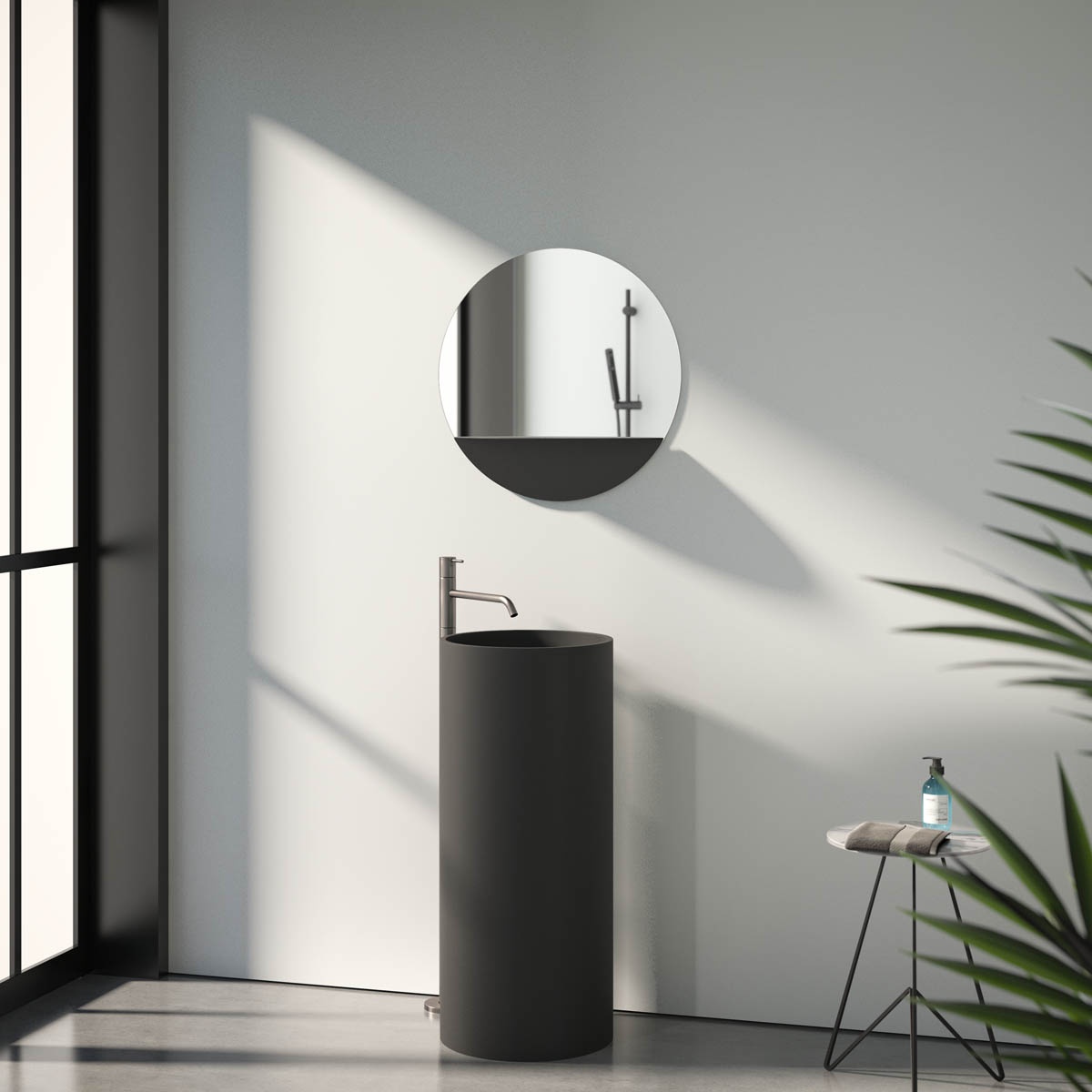 BY 0561 Зеркало с металлической полкой 50 cm EVOFORM Shadow - Вид №5