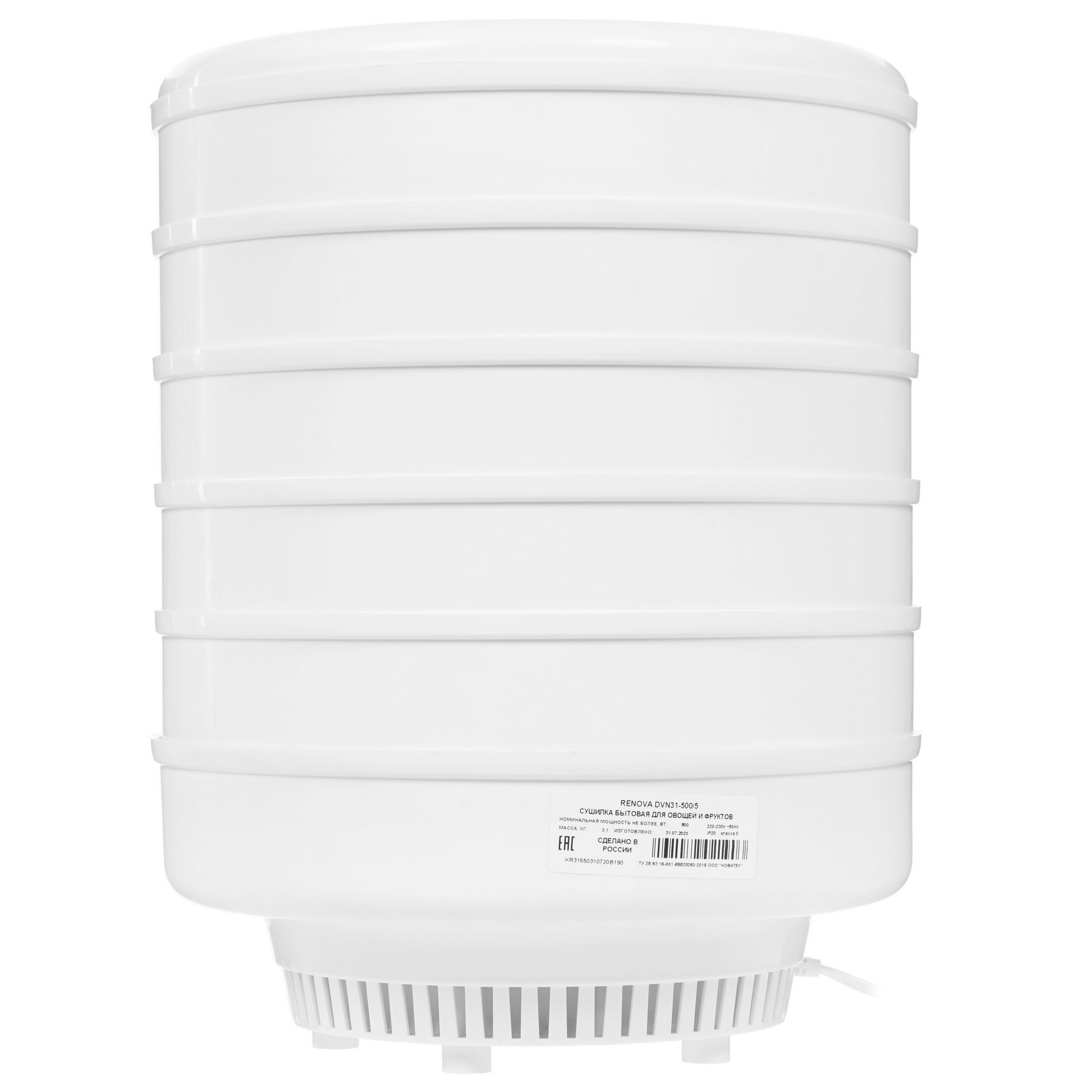 8174309 Сушилка для овощей и фруктов RENOVA DVN31-500/5 белый STDN-0035066 - Вид №4