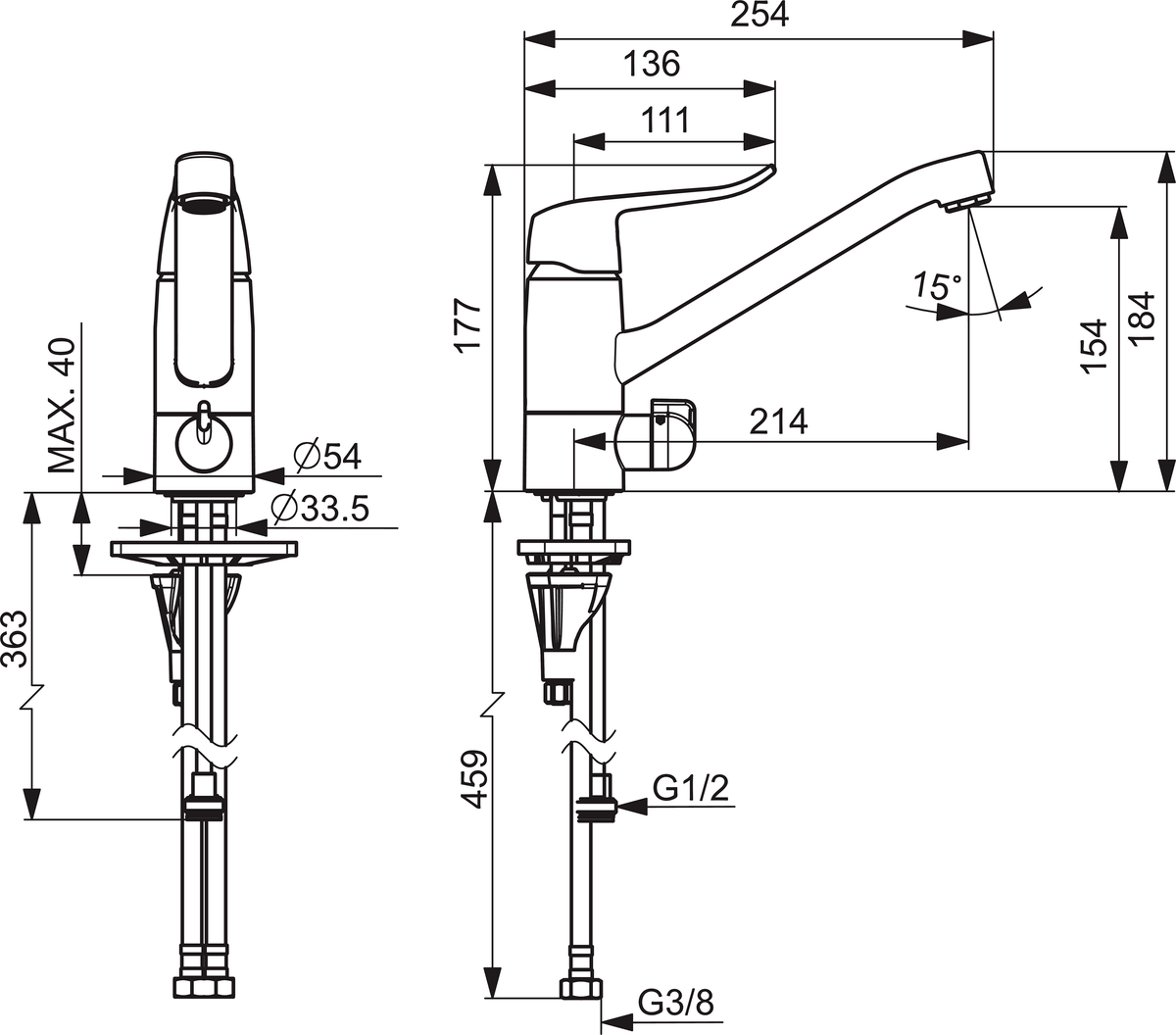 Oras 5735F Смеситель для кухни с клапаном 5735F Care Хром  - Вид №1