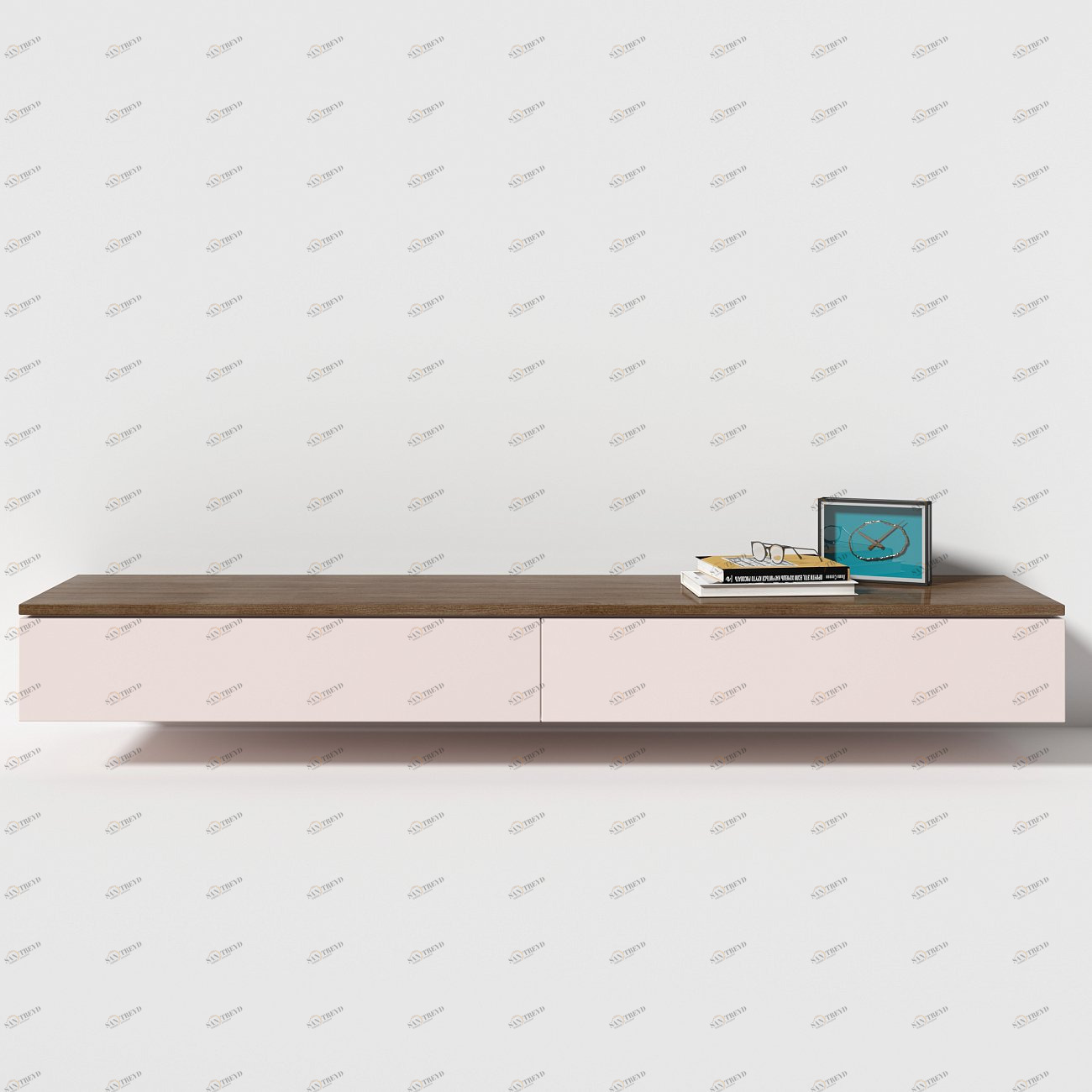 Тумба под телевизор с ящиками серо-коричневая 180 см Low BRAGIN DESIGN  00-3879358 Коричневый;серый 