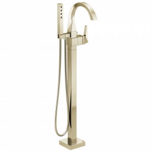 T4746-PNFL Напольная накладка для ванны с одной ручкой и ручным душем Delta Faucet Trillian Полированный никель