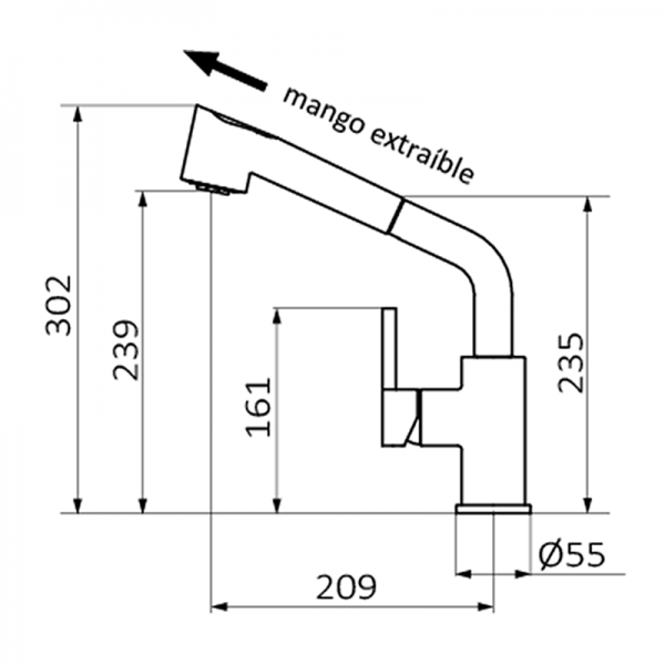 986900 BASIC/PREMIUM Выдвижная душ спрей Eternal Раковина Смеситель Bigger Хром GRB MIXERS  - Вид №1