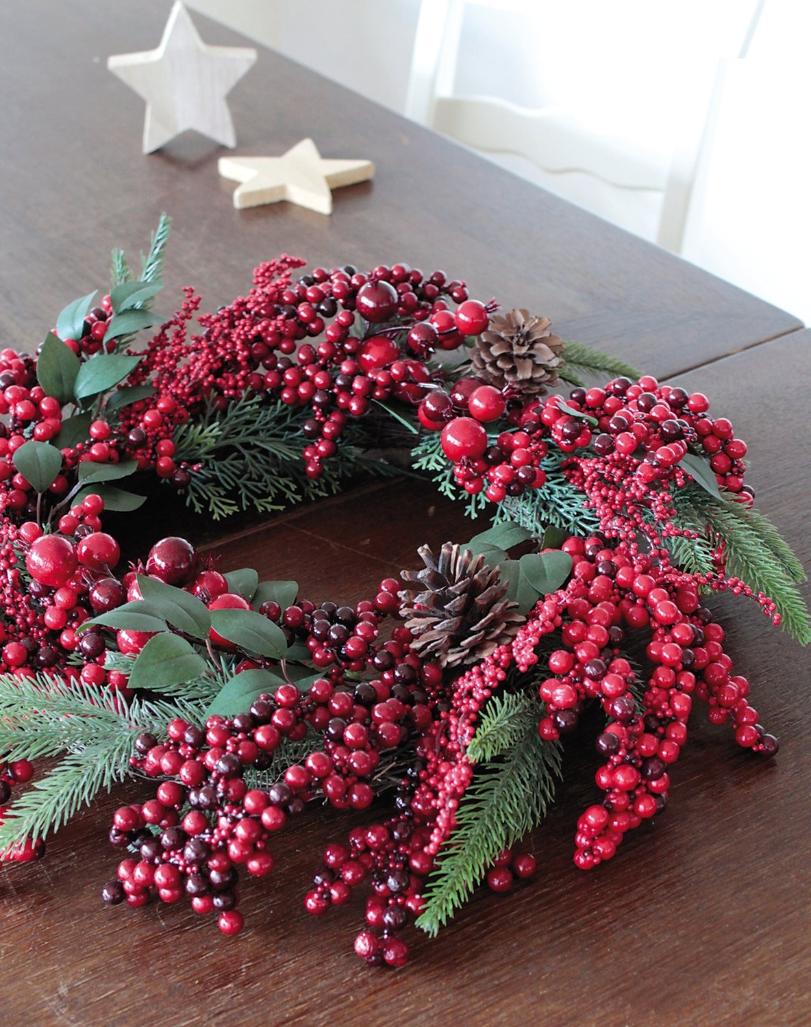 2005 444 a3 Венок из искусственных ягод, Ø 50 см, красный H-andreas  - Вид №4