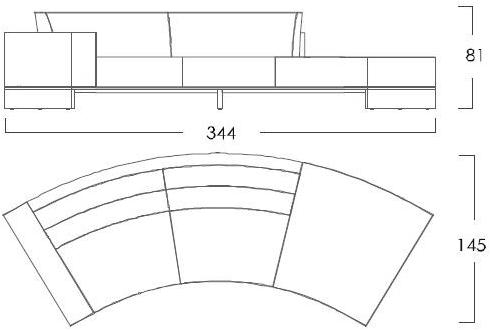 Jetclass Изогнутый диван из ткани Da vinci Jvc313 - Вид №2