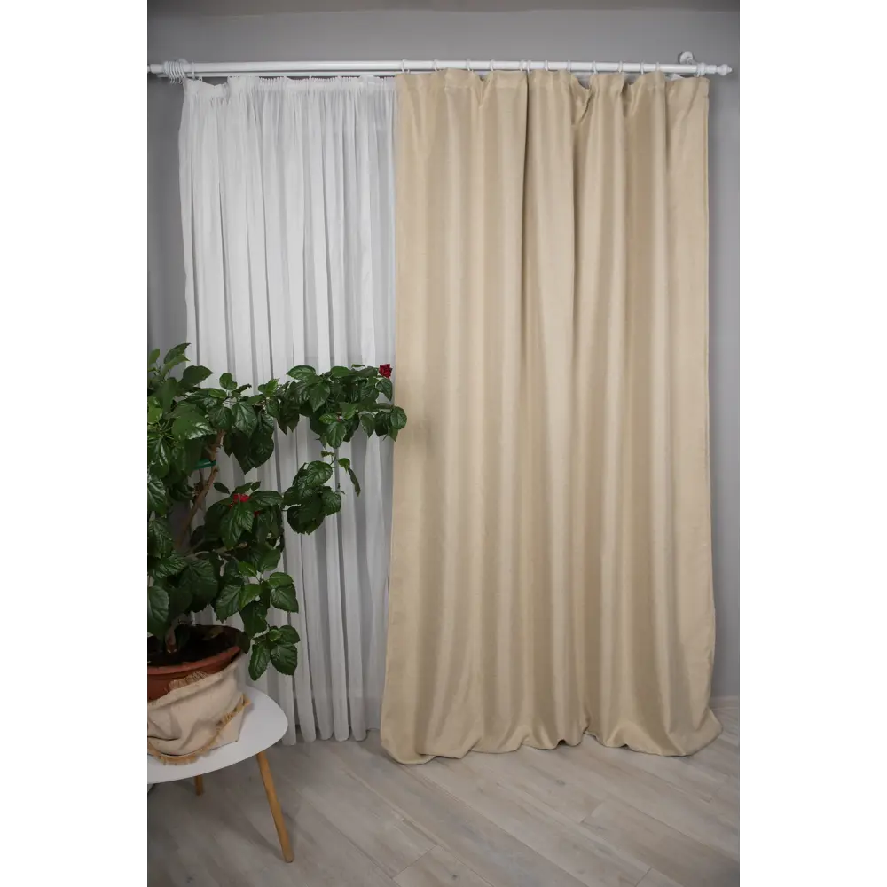 LINEN WAY Штора Аврора с лентой для спальни 190×280 см бежевая 89397438 STLM-1565466 - Вид №6