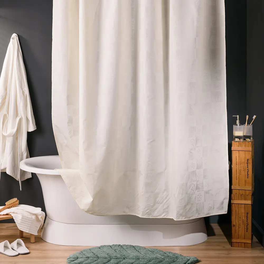 12273524 Штора для ванной Verran Dagha 180x180 см полиэстер цвет бежевый STLM-0001876