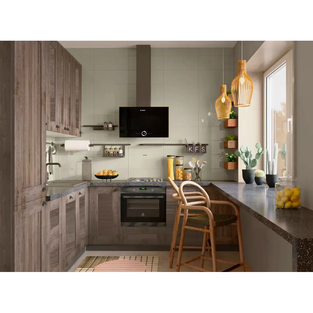 Фасад для кухни Delinia ID «Рошаль» 44.7x102.1 см в цвете темное дерево 86881125 STLM-0867388 - Вид №9