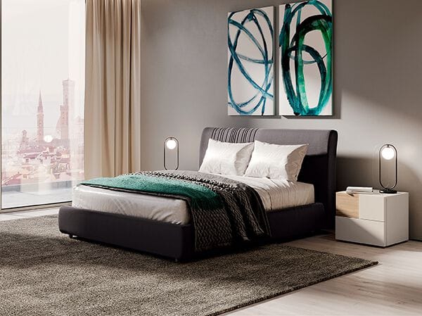 Двуспальная кровать из ткани с мягким изголовьем Febal Casa BENOIT ARCH-00053198