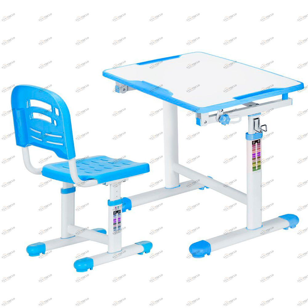 Растущая парта и стул EVO-07 белая, синяя MEALUX EVO  336185 Белый;синий Santreyd 