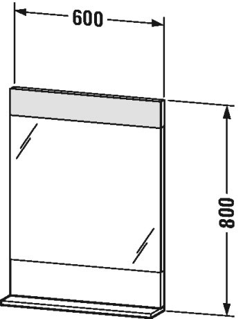 VE751101414 Vero Зеркало с полочкой внизу Терра, декор Duravit - Вид №1