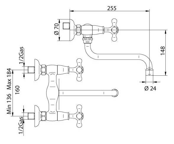 629921YY18 Смеситель Bandini Old England Santreyd - Вид №1