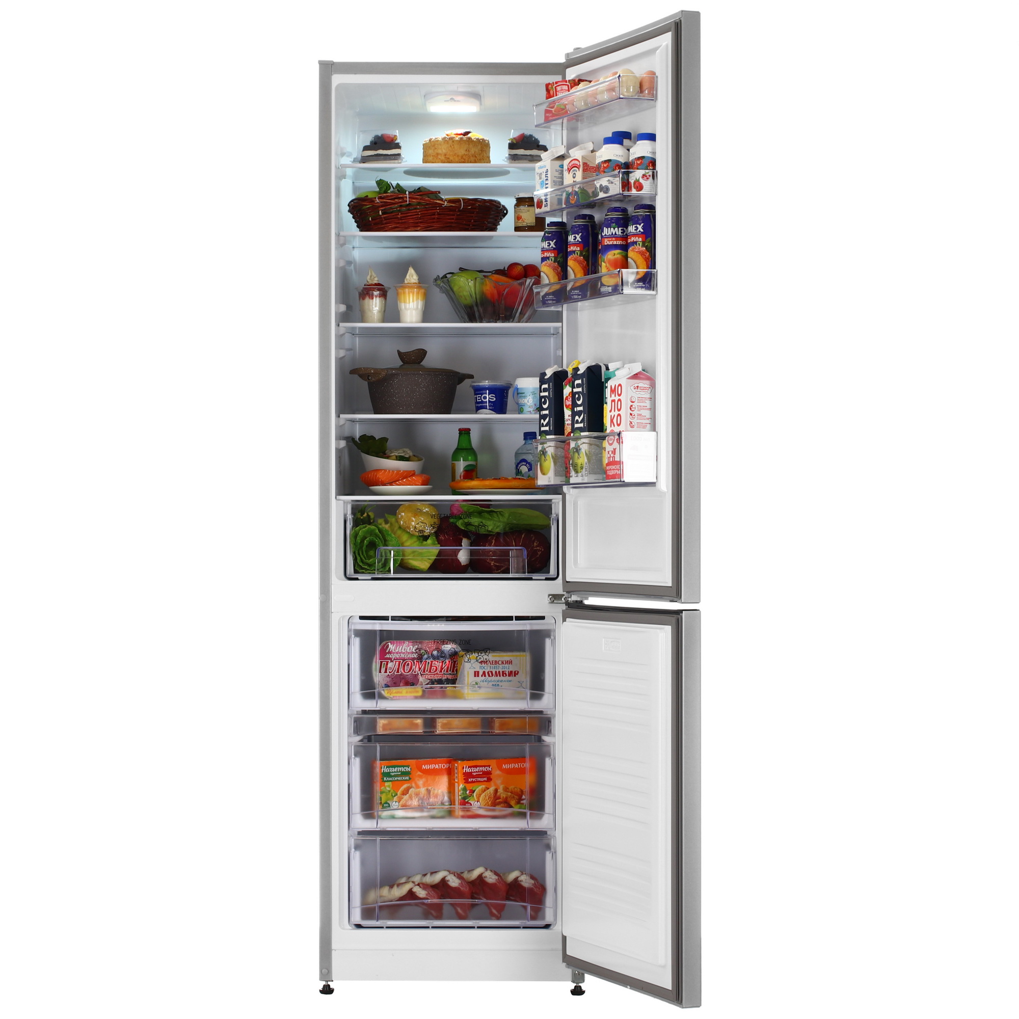 9056378 Холодильник с морозильником   Nordfrost NRB 154 S серебристый STDN-0141069 - Вид №5