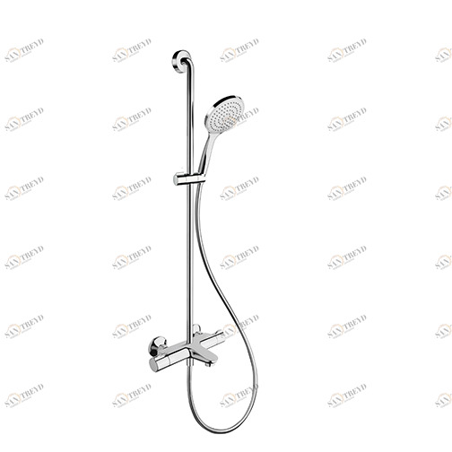 CRITE103 Внешний термостатический смеситель для ванны "Cold Touch" с ручкой из АБС-пластика, ручным душем с защитой от накипи ø 13 см со скользящей рейкой и гибким шлангом LONG LIFE Cristina Rubinetterie 