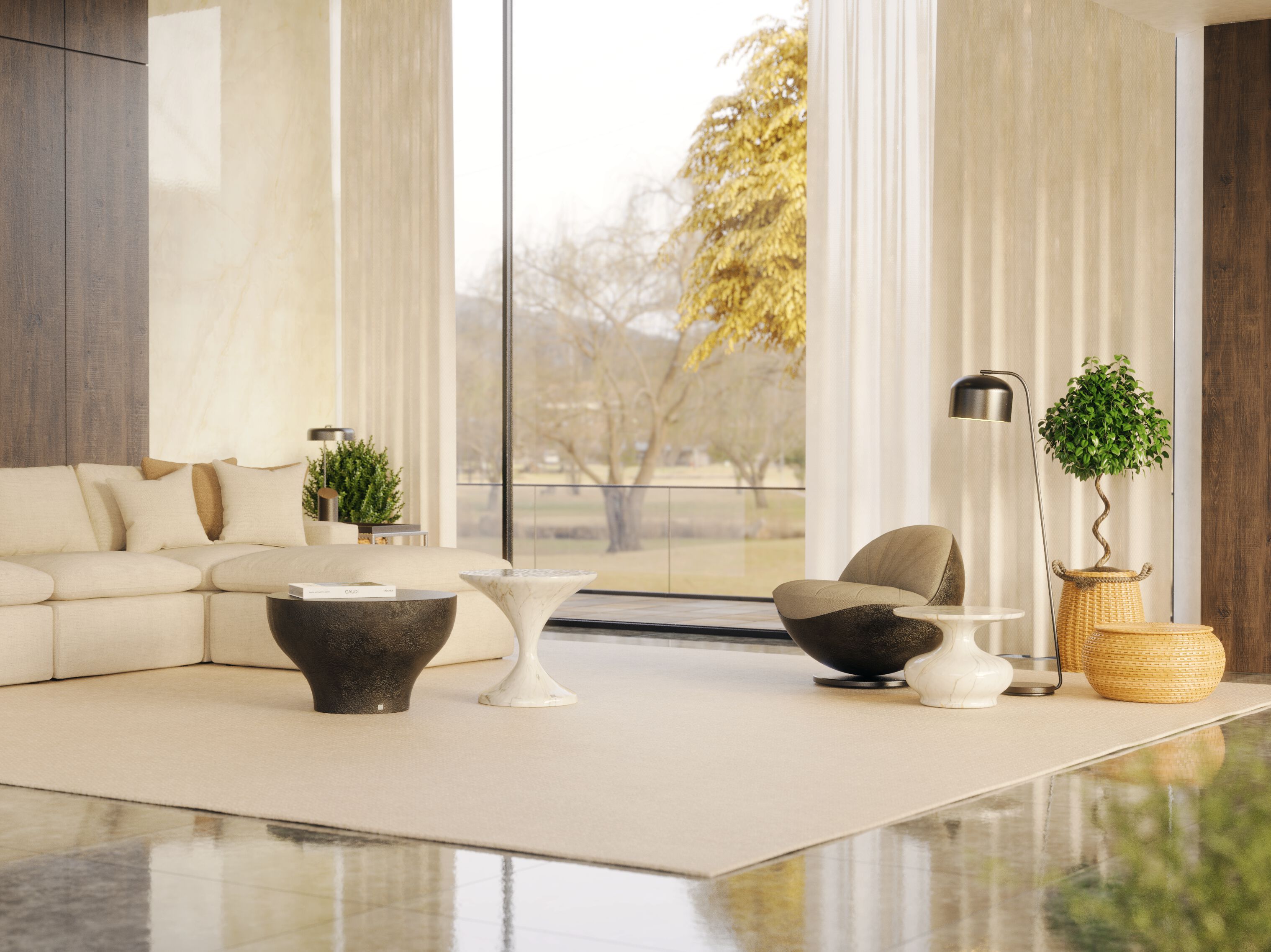 Круглый журнальный столик из стекловолокна GANSK DORIS ARCH-00061129 - Вид №7