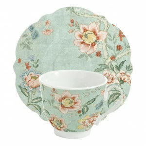 Чашка фарфоровая с блюдцем зеленая Zen Garden EASY LIFE ZEN GARDEN 00-3946998 Зеленый