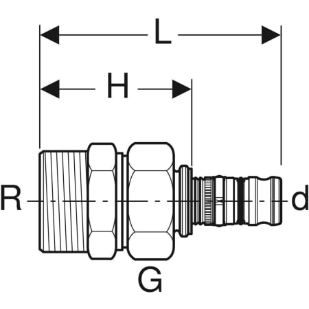607.590.00.5 Разъемное соединение Geberit Mepla с наружной резьбой Geberit  - Вид №2