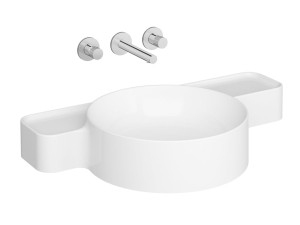 Круглый керамический подвесной умывальник