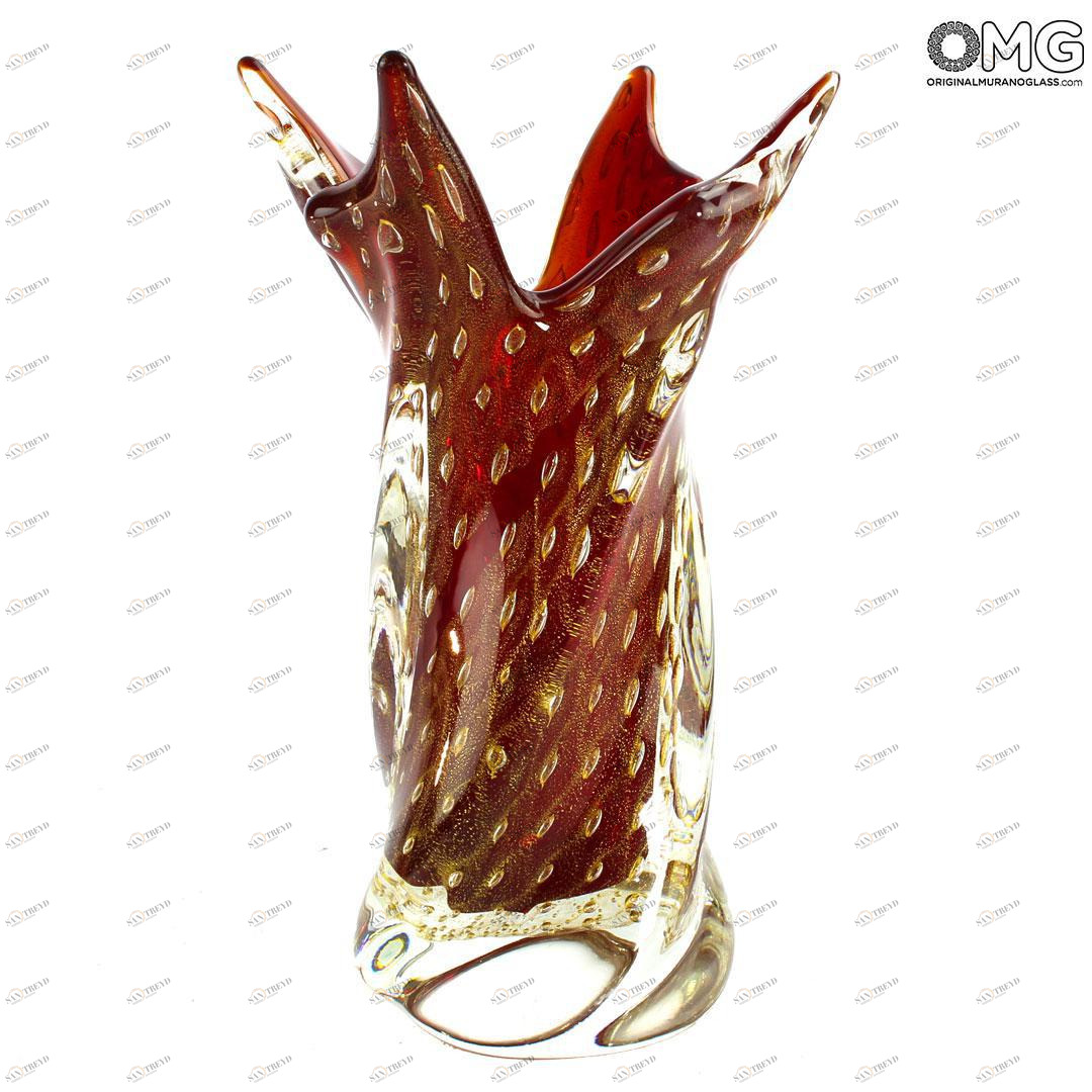 4820 ORIGINALMURANOGLASS Ваза Провенца - соммерсо - муранское стекло OMG 13 см 