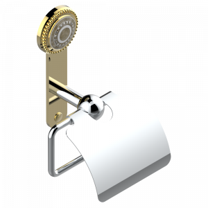 U8C-538AC Бумагодержатель с крышкой настенный Thg-paris Monte Carlo фарфор с белым золотом Хром/золото