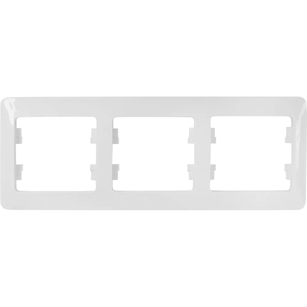 Рамка для розеток и выключателей Systeme Electric Glossa 3 поста тройная цвет молочный STLM-2040235