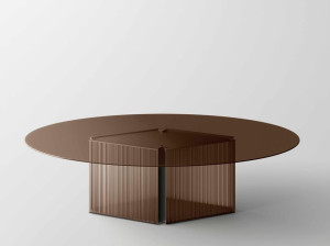 Стеклянный овальный стол