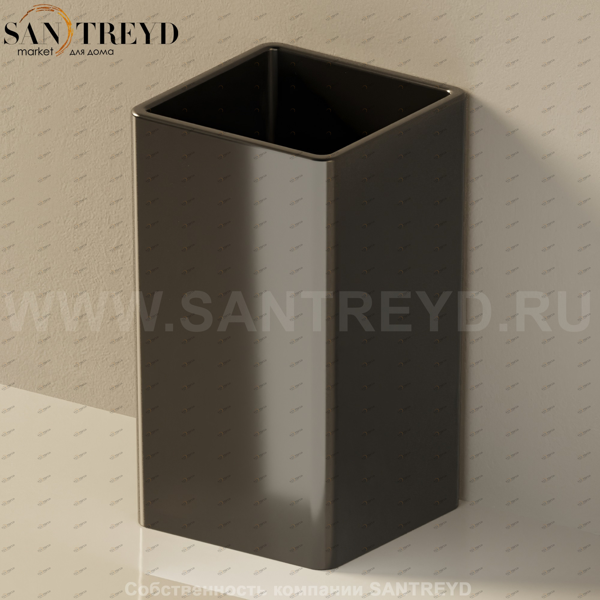 Flaminia CEST Корзина для мусора черная 5091.9017 Ceramica Flaminia 50919017